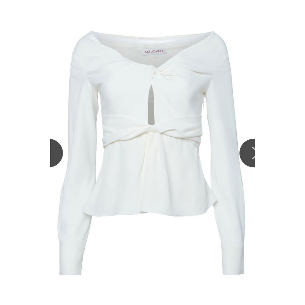 Altuzarra “PRASINI' Twist Detail TOP in White NWT Size 36/XS